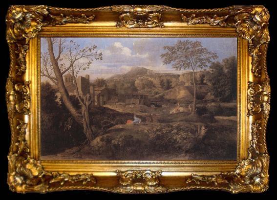framed  Nicolas Poussin Landscape with Three Men, ta009-2